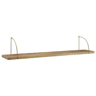moebelfaktor Wandregal Gjerde, Mango Massivholz, Breite 60/80/100/120 cm, gold, Wandboard, Industrial braun 120 cm x 25 cm x 22 cm