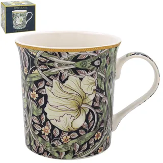 The Leonardo Collection William Morris Pimpernel Ascot Tasse für Zuhause und Küche, stilvolle Keramikbecher für Tee und Kaffee, schönes Tassen-Set für Herren, Geburtstagsgeschenk für Frauen