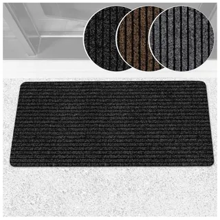 ANRO Fußmatte Türvorleger Schmutzfangmatte MiSCHA, eckig, Höhe: 8 mm, Robust-Weich Größe 50x100cm schwarz 50 cm x 100 cm x 8 mm