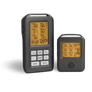 BURNHARD® Funk Grillthermometer mit 4 Temperaturfühlern, 30m Reichweite, Digital Braten-Thermometer für Grill & Backofen, Timer, BBQ Thermometer, Grillzubehör für Fleisch & Fisch