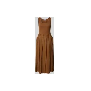 Midikleid mit aufgesetzten Taschen, Cognac, M