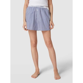 Pyjama-Shorts mit elastischem Logo-Bund, Marine, M
