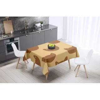 Le Jardin du Lin Küchendekoration, Tischdecke, Brauntöne, 140 x 140 Cm - Entworfen und hergestellt in der Türkei