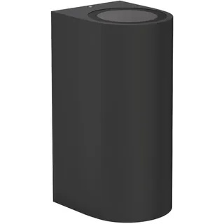 ledscom.de Wandleuchte ALSE Up- & Downlight für außen, schwarz, Aluminium, rund, inkl. 2 Smart Home RGBW GU10 LED Lampen, je 473lm