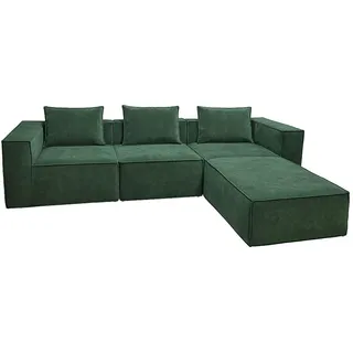 MCW Couch Stoff L-förmig modular 3-Sitzer Grün