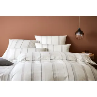 ELEGANTE Edinburgh Gestreift Creme 135 x 200 cm + 80 x 80 cm