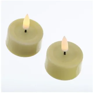 Deluxe Homeart LED-Kerze LED Teelichter MIA flackernd mit Batterie D: 4,1cm gelb 2 Stück (2-tlg) gelb