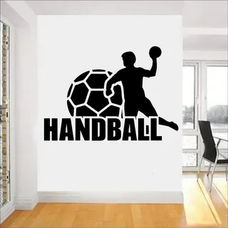 NSRJDSYT Handball Wandtattoo Ball Sport Kunst Dekoration Jungen Spielzimmer Vinyl Kinderzimmer Innen Wandaufkleber Fitnessraum 59x42cm