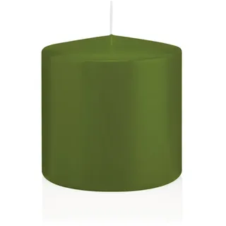Wiedemann Kerzen Große Stumpenkerzen Olive Grün Ø 98 x 100 mm, 6 Stück, 75 Brenndauer
