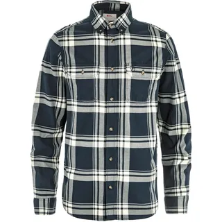 Fjällräven Övik Lite Flannel Langarmhemd Dark Navy / Chalk White S