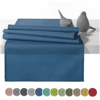 heimtexland Outdoor Tischläufer Garten Tischdecke 45x145 Typ551 Blau | wetterfest schmutz- und wasserabweisend Tischdeko Balkon Terrasse
