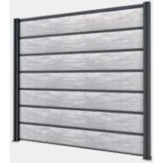 Gutta Sichtschutzzaun-Element 202 x 186 cm grau Schichtstoffplatten