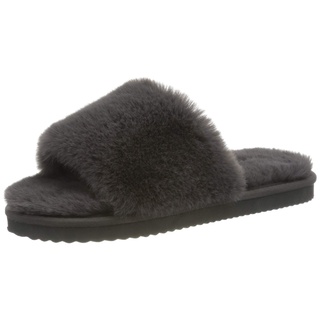 flip*flop Damen Slide Fur Sandalen, Dark Grey, 39 EU