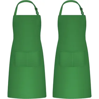 2 STK Kochschürze für Männer Damen, Backschürze mit 2 Taschen für Küche, Malersc