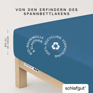 schlafgut Premium Baumwolle 180 x 200 - 200 x 220 cm blue mid