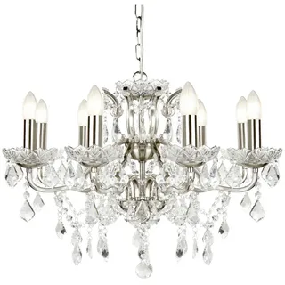 Searchlight Kronleuchter, Silber, Metall, Glas, 70x43x70 cm, Lampen & Leuchten, Innenbeleuchtung, Hängelampen, Kronleuchter