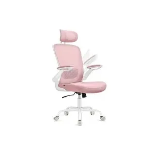 Bürostuhl ergonomisch mit Wippfunktion pastellrosa
