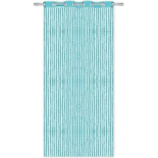 arsvita Fadenvorhang Metallik-Optik mit Stangendurchzug, Türvorhang 140x250cm (Türkis)
