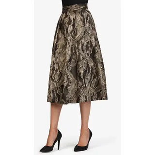 Kraimod Midirock mit Jacquardmuster in schwingender Midi-Länge schwarz 38