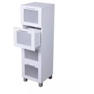 Happy Home Badschrank mit 4 Schubladen 30 x 102,5 x 30 cm Weiß