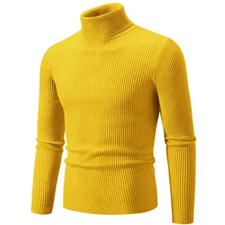 Liyinco Rollkragenpullover für Herren Winter Warme gestrickte einfarbige Pullover Herren Slim Fit lässiger Rollkragen-Strick Herrenpullover für den Herbst