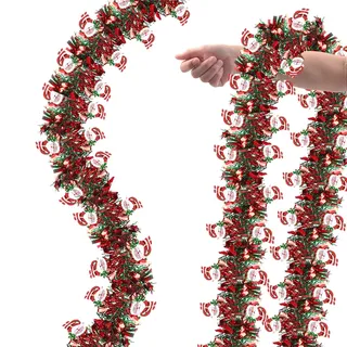 10M Weihnachtsgirlande,5PCS Künstliche Tannengirlande, künstliche Dekogirlande,Künstliche Girlande Weihnachten, Lametta Girlande Weihnachten Deko, Anwendbar auf Christbaumschmuck (A)