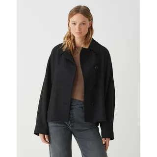 Opus Damen Jacke | Kurzjacke HAJONA Oversize aus Woll-Mix Black, 36 - 36