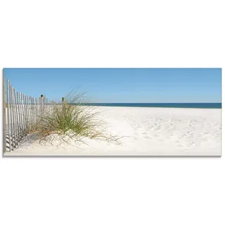 ARTland Wanddeko Glasbilder Wandbild Glas Bild einteilig 125x50 cm Querformat Strand Meer Küste Sand Düne Gräser Maritim T5MA
