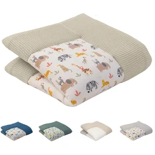 ULLENBOOM Krabbeldecke Für Baby 120x120 Cm – Sand-Savanne, Geometrisch, OEKO-TEX Zertifiziert, Made In EU, Gepolstert, Spieldecke Baby Groß, Babydecke & Krabbelmatte