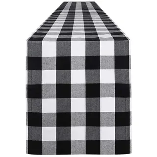 Tischläufer 45 X 71 Cm, Schwarz-weiß, 1 Stück – Robuster Baumwoll-tischläufer – Waschbarer Tischläufer