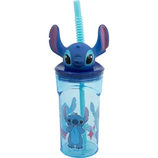 COFI Disney Stitch Trinkbecher – mit Strohhalm & 3D-Figur, BPA-frei, für Kinder