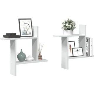 YUOTYRKTEJRSG Wandregale 2 STK. Weiß 50x12x50 cm Holzwerkstoff Schmale Bücherregale Wandboard Wall Shelf Wandregal Klein für Küche Arbeitszimmer Schlafzimmer Badezimmer