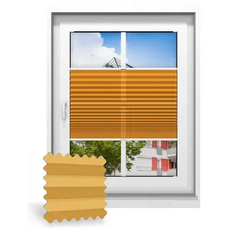 Plissee nach Maß, Orangegelb 133060, 30 x 80 cm, Plissee individuell maßangefertigt