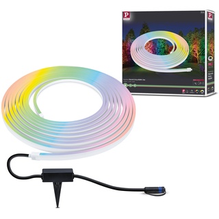 Paulmann 94562 Plug & Shine LED Außenleuchte Stripe Smart Home Zigbee Smooth IP67 10m incl. 1x39 W dimmbar RGBW Farbsteuerung Weiß Kunststoff 3000 K
