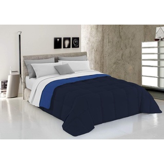 Italian Bed Linen Wintersteppdecke Elegant, Mikrofaser, Dunkelblau/Royal, 260x260cm