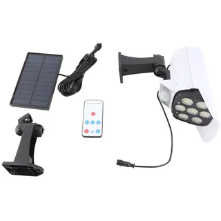 77-led-solarfluter Mit Attrappe Einer Kamera Und Bewegungsmelder, Wasserdicht (ip65), 3 Modi, Außenbeleuchtung, Gartensicherheit
