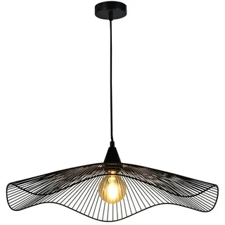 lqwell Hut Linie 3-flg. E27 60 cm rund Schwarz