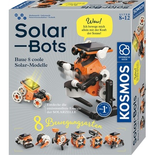 KOSMOS 620677 Solar Bots, Baue 8 Solar-Modelle, Bausatz für Roboter mit Solarenergie-Antrieb, Solarzelle mit Motor, Experimentierkasten für Kinder ab 8-12 Jahre