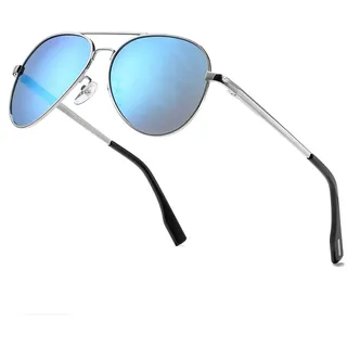LOJUDI Pilotenbrille Polarisiert Sonnenbrille für Herren Damen Fliegerbrille Piloten Retro mit UV400 Schutz