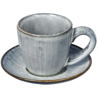 Broste Copenhagen Espressotasse mit Untertasse 0,05 l Blau