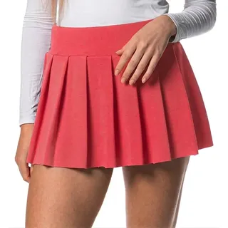 Damen Skater Mini Rock - kurzer sexy Plissee Rock für Sport, Freizeit, Büro, Party (DE/NL/SE/PL, Alphanumerisch, L, Regular, Regular, lachs) - L