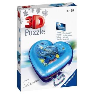 Ravensburger 3D-Puzzle 54 Teile Ravensburger 3D Puzzle Herzschatulle Unterwasserwelt 11172, 54 Puzzleteile