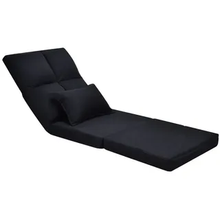 COSTWAY Relaxsessel, mit verstellbarer Lehne&Kissen,klappbar schwarz