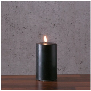 Deluxe Homeart LED-Kerze MIA Echtwachs Deluxe Wachsspiegel flackernd H: 12,5cm D: 7,5cm schwarz schwarz