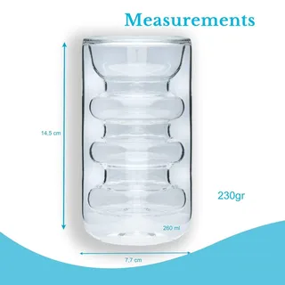 Intirilife Doppelwandiges Thermo Glas 0,26 l 2-tlg.
