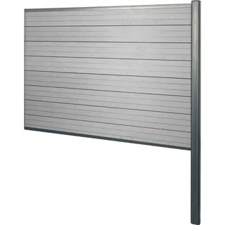 Mendler Windschutz 185 cm grau Aluminium