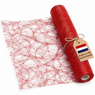 DecoHomeTextil Heimtextilmanufaktur Tischläufer Deco Netz Tischband Dekoration Dekor Breite 30cm Farbe+Länge wählbar rot 30 cm x 500 cm