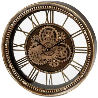 formano Wanduhr Antik (drehende Zahnräder, Gold, Zahnräder, H: cm)