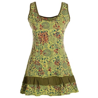 Vishes Tunikakleid Vishes - Damen Lagen-Look Jersey-Tunika Sommerkleid Träger-Kleid Elfen, Hippie, Ethno Style grün