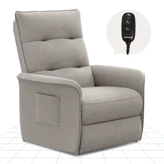FLEXISPOT Elektrisch Relaxsessel X1, Fernsehsessel mit liegefunktion | Schlafsessel mit verstellbare Rückenlehne, Verstellbarer TV Sessel, 105° -155° verstellbare Rückenlehne, ergonomisch Hellgrau